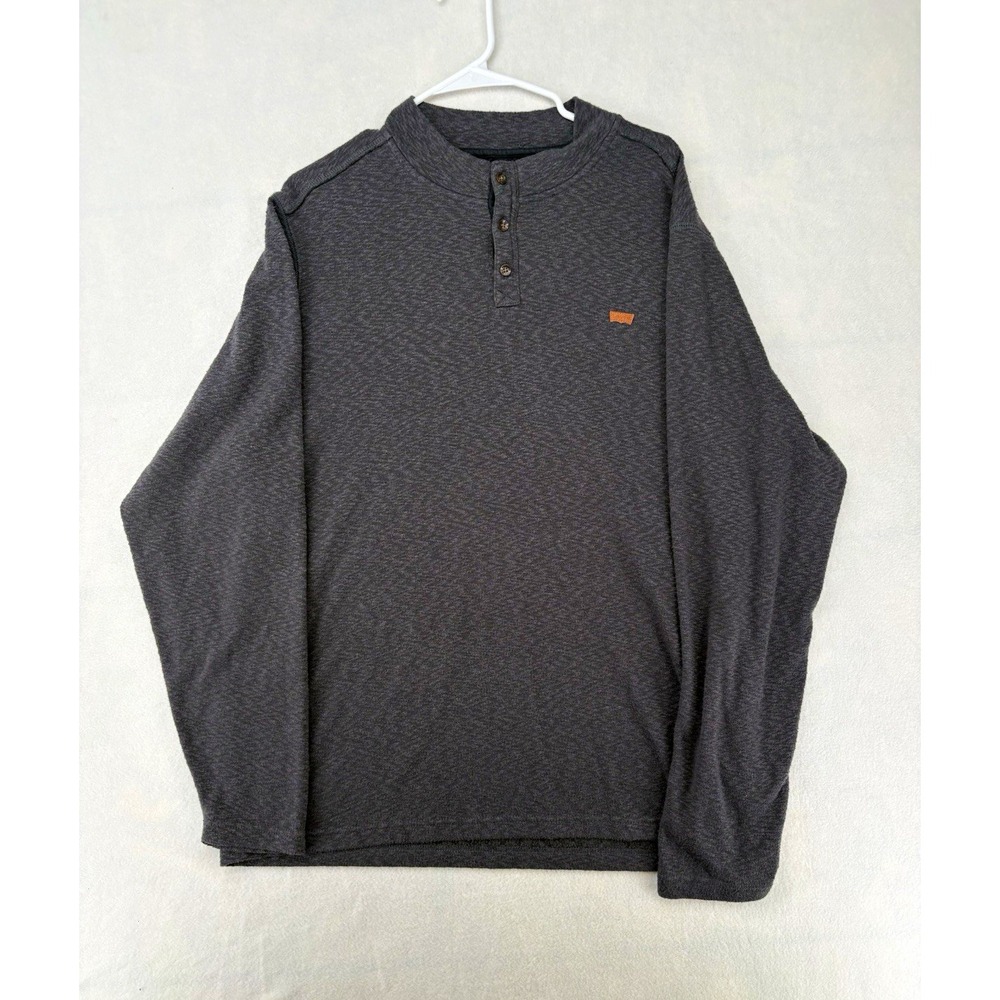 Levi's Gray Long Sleeve Henley Knit T-Shirt Button Placket Men's XL